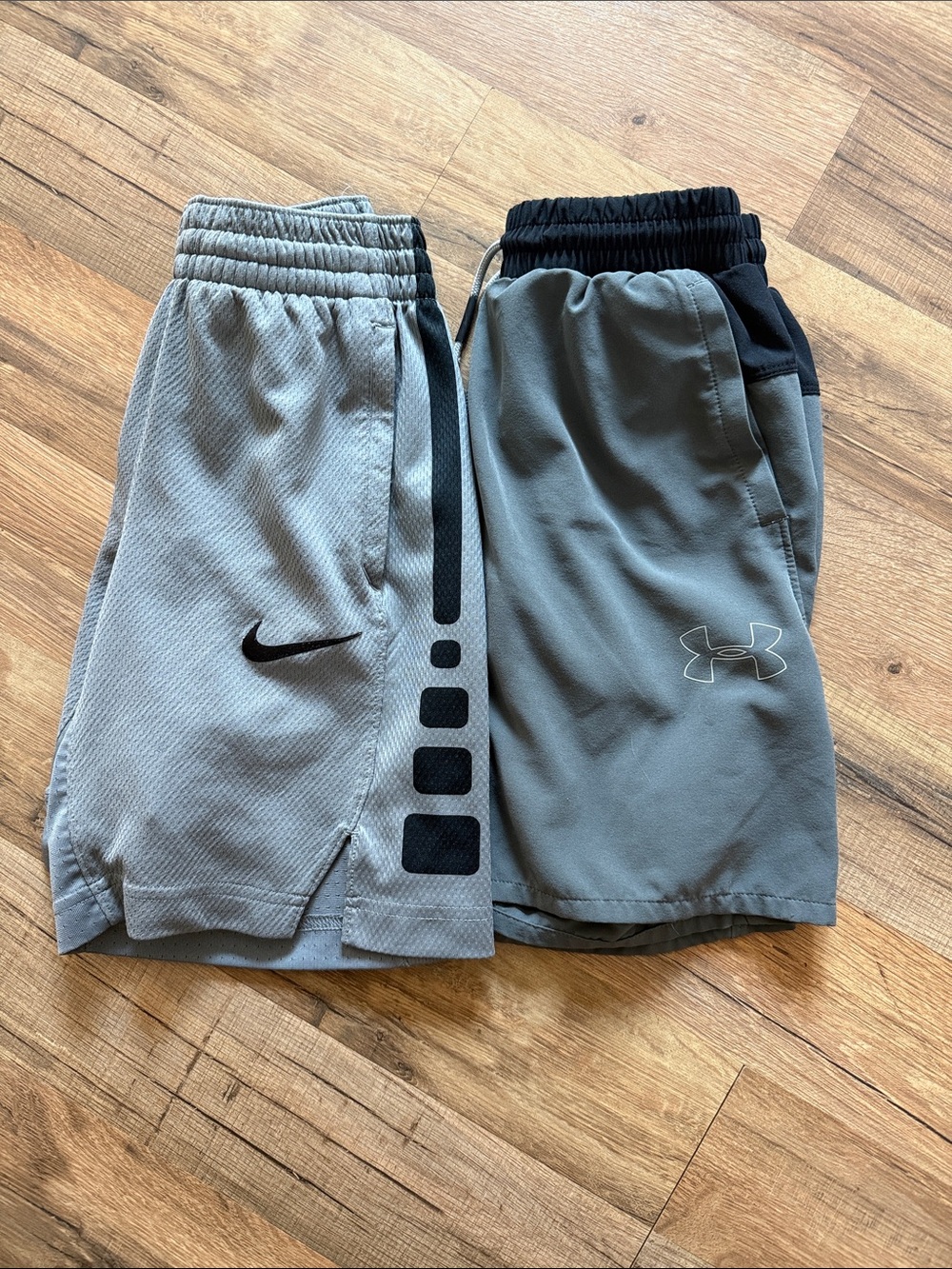 Boys S - Nike and Under Armor Black and Gray Youth shorts bundle